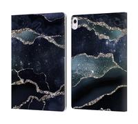 Head Case Designs Officially Licensed UtArt Silver Midnight Sky Dark Night Marble Leather Wallet Case Compatible With Apple iPad Air 13 2024/2025