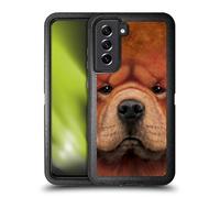 Head Case Designs Officially Licensed Vincent Hie Chow Big Face Dogs Ultra-Armoured Shockproof Case [Military Grade Protection] Compatible With Samsung Galaxy S21 FE 5G