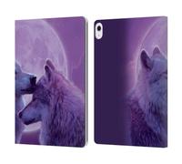 Head Case Designs Officially Licensed Vincent Hie Loving Wolves Canidae Leather Wallet Case Compatible With Apple iPad Air 13 2024/2025
