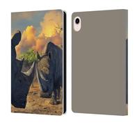 Head Case Designs Officially Licensed Vincent Hie Rhino Stand Off Key Art Leather Wallet Case Compatible With Apple iPad mini (2021/2024)