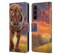 Head Case Designs Officially Licensed Vincent Hie Rising Tiger Felidae Leather Wallet Case Compatible With Samsung Galaxy A35 5G