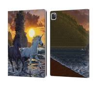 Head Case Designs Officially Licensed Vincent Hie Unicorns On The Beach Key Art Leather Wallet Case Compatible With Apple iPad Pro 12.9 2020/2021/2022