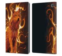 Head Case Designs Officially Licensed Vincent Hie Wolf Phoenix Canidae Leather Wallet Case Compatible With Amazon Fire Max 11 2023