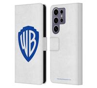 Head Case Designs Officially Licensed Warner Bros. Shield White Logo Leather Wallet Case Compatible with Samsung Galaxy S25 Ultra
