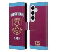 Head Case Designs Officially Licensed West Ham United FC 1895 Claret Crest 125 Year Anniversary Leather Wallet Case Compatible With Samsung Galaxy S26
