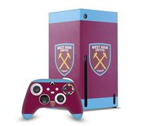 Head Case Designs Officially Licensed West Ham United FC 1895 Claret Crest Art Game Console Wrap and Game Controller Skin Bundle Compatible With Xbox Series X