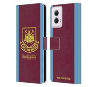 Head Case Designs Officially Licensed West Ham United FC 2015/16 Final Home Retro Crest Leather Book Wallet Case Cover Compatible With Motorola Moto G Power (2024)