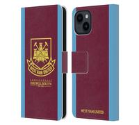 Head Case Designs Officially Licensed West Ham United FC 2015/16 Final Home Retro Crest Leather Wallet Case Compatible With Apple iPhone 15