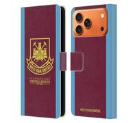 Head Case Designs Officially Licensed West Ham United FC 2015/16 Final Home Retro Crest Leather Wallet Case Compatible With Apple iPhone 17 Pro Max