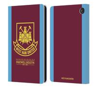 Head Case Designs Officially Licensed West Ham United FC 2015/16 Final Home Retro Crest Leather Wallet Case Compatible With Amazon Fire 7 2022