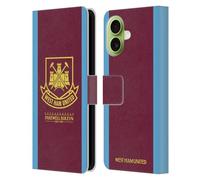 Head Case Designs Officially Licensed West Ham United FC 2015/16 Final Home Retro Crest Leather Wallet Case Compatible With Apple iPhone 17