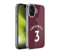 Head Case Designs Officially Licensed West Ham United FC 202021 Players Home Kit Aaron Cresswell Soft Gel Case for Apple iPhone 17