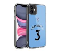 Head Case Designs Officially Licensed West Ham United FC Aaron Cresswell 2020/21 Players Away Kit Gel Case [Military Grade Protection] Compatible with Apple iPhone 11 and Compatible with MagSafe