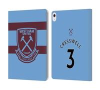 Head Case Designs Officially Licensed West Ham United FC Aaron Cresswell 2020/21 Players Away Kit Leather Wallet Case Compatible With Apple iPad Air 13 2024/2025