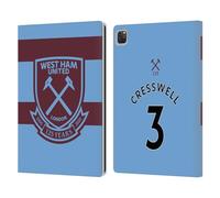 Head Case Designs Officially Licensed West Ham United FC Aaron Cresswell 2021/22 Players Away Kit Leather Wallet Case Compatible With Apple iPad Pro 13 M4 2024