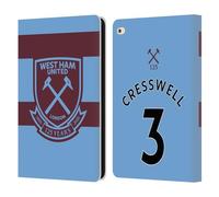 Head Case Designs Officially Licensed West Ham United FC Aaron Cresswell 2021/22 Players Away Kit Leather Wallet Case Compatible With Apple iPad Air 2 (2014)