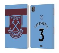 Head Case Designs Officially Licensed West Ham United FC Aaron Cresswell 2021/22 Players Away Kit Leather Wallet Case Compatible With Apple iPad Pro 11 M4 2024