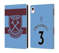 Head Case Designs Officially Licensed West Ham United FC Aaron Cresswell 2021/22 Players Away Kit Leather Wallet Case Compatible With Apple iPad mini (2021/2024)
