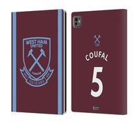 Head Case Designs Officially Licensed West Ham United FC Aaron Cresswell 2021/22 Players Home Kit Leather Wallet Case Compatible With Apple iPad Pro 11 M4 2024
