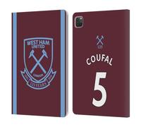 Head Case Designs Officially Licensed West Ham United FC Aaron Cresswell 2021/22 Players Home Kit Leather Wallet Case Compatible With Apple iPad Pro 11 2020/2021 / 2022
