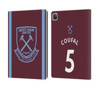 Head Case Designs Officially Licensed West Ham United FC Aaron Cresswell 2021/22 Players Home Kit Leather Wallet Case Compatible With Apple iPad Pro 12.9 2020/2021/2022
