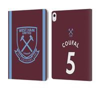Head Case Designs Officially Licensed West Ham United FC Aaron Cresswell 2021/22 Players Home Kit Leather Wallet Case Compatible With Apple iPad Air 13 2024/2025