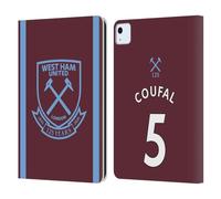 Head Case Designs Officially Licensed West Ham United FC Aaron Cresswell 2021/22 Players Home Kit Leather Wallet Case Compatible With Apple iPad Air 11 2020/2022/2024/2025