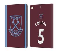 Head Case Designs Officially Licensed West Ham United FC Aaron Cresswell 2021/22 Players Home Kit Leather Wallet Case Compatible With Apple iPad 9.7 2017 / iPad 9.7 2018