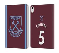 Head Case Designs Officially Licensed West Ham United FC Aaron Cresswell 2021/22 Players Home Kit Leather Wallet Case Compatible With Apple iPad 10.9 2022/2025