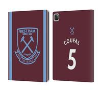 Head Case Designs Officially Licensed West Ham United FC Aaron Cresswell 2021/22 Players Home Kit Leather Wallet Case Compatible With Apple iPad Pro 13 M4 2024