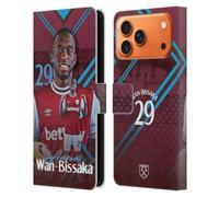 Head Case Designs Officially Licensed West Ham United FC Aaron Wan-Bissaka 2024/25 First Team Leather Wallet Case Compatible With Apple iPhone 17 Pro Max
