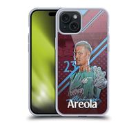 Head Case Designs Officially Licensed West Ham United FC Alphonse Areola 2024/25 First Team Gel Case [Military Grade Protection] Compatible With Apple iPhone 15 Plus