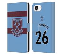 Head Case Designs Officially Licensed West Ham United FC Arthur Masuaku 2020/21 Players Away Kit Leather Wallet Case Compatible With Apple iPhone 16e
