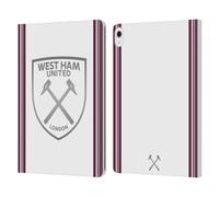 Head Case Designs Officially Licensed West Ham United FC Away 2023/24 Crest Kit Leather Wallet Case Compatible With Apple iPad Air 13 2024/2025