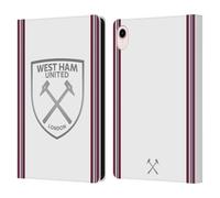 Head Case Designs Officially Licensed West Ham United FC Away 2023/24 Crest Kit Leather Wallet Case Compatible With Apple iPad mini (2021/2024)