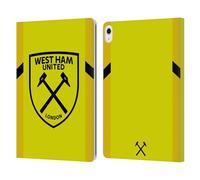 Head Case Designs Officially Licensed West Ham United FC Away Goalkeeper 2023/24 Crest Kit Leather Wallet Case Compatible With Apple iPad Air 13 2024/2025