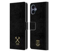 Head Case Designs Officially Licensed West Ham United FC Black Claret Crest Patterm 125 Year Anniversary Leather Wallet Case Compatible With Samsung Galaxy A06 4G