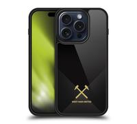Head Case Designs Officially Licensed West Ham United FC Black & Gold Hammer Marque Kit Gel Armour Case [Military Grade Protection] Compatible With Apple iPhone 15 Pro