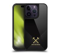 Head Case Designs Officially Licensed West Ham United FC Black & Gold Hammer Marque Kit Gel Armour Case [Military Grade Protection] Compatible With Apple iPhone 14 Pro