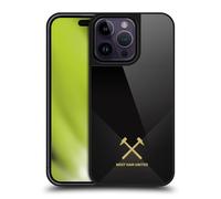 Head Case Designs Officially Licensed West Ham United FC Black & Gold Hammer Marque Kit Gel Armour Case [Military Grade Protection] Compatible With Apple iPhone 14 Pro Max