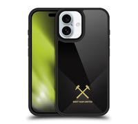 Head Case Designs Officially Licensed West Ham United FC Black & Gold Hammer Marque Kit Gel Armour Case [Military Grade Protection] Compatible With Apple iPhone 16