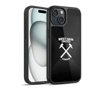 Head Case Designs Officially Licensed West Ham United FC Black & White Gradient Hammer Marque Kit Gel Armour Case [Military Grade Protection] Compatible With Apple iPhone 15