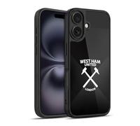 Head Case Designs Officially Licensed West Ham United FC Black & White Gradient Hammer Marque Kit Gel Armour Case [Military Grade Protection] Compatible With Apple iPhone 16