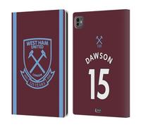 Head Case Designs Officially Licensed West Ham United FC Craig Dawson 2021/22 Players Home Kit Leather Wallet Case Compatible With Apple iPad Pro 11 M4 2024
