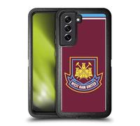 Head Case Designs Officially Licensed West Ham United FC Di Canio 2000 Home Retro Crest Ultra-Armoured Shockproof Case [Military Grade Protection] Compatible With Samsung Galaxy S21 FE 5G