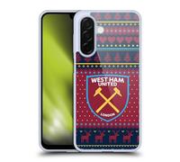 Head Case Designs Officially Licensed West Ham United FC Festive Pattern Christmas Gel Case [Military Grade Protection] Compatible With Samsung Galaxy A26 5G