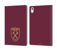 Head Case Designs Officially Licensed West Ham United FC Gold Logo Crest Leather Wallet Case Compatible With Apple iPad Air 11 2020/2022/2024/2025