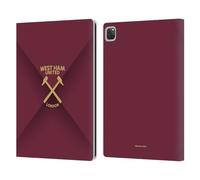 Head Case Designs Officially Licensed West Ham United FC Gradient Hammer Marque Kit Leather Wallet Case Compatible With Apple iPad Pro 13 M4 2024