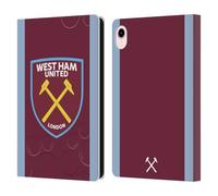 Head Case Designs Officially Licensed West Ham United FC Home 2023/24 Crest Kit Leather Wallet Case Compatible With Apple iPad mini (2021/2024)