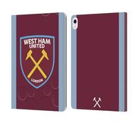 Head Case Designs Officially Licensed West Ham United FC Home 2023/24 Crest Kit Leather Wallet Case Compatible With Apple iPad Air 13 2024/2025